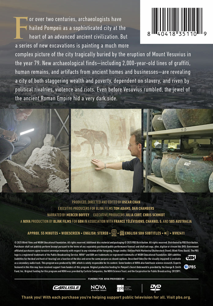 NOVA: Pompeii's Secret Underworld - Back Panel - 