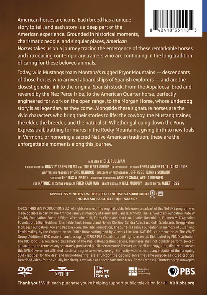 Nature: American Horses - Back Panel - 