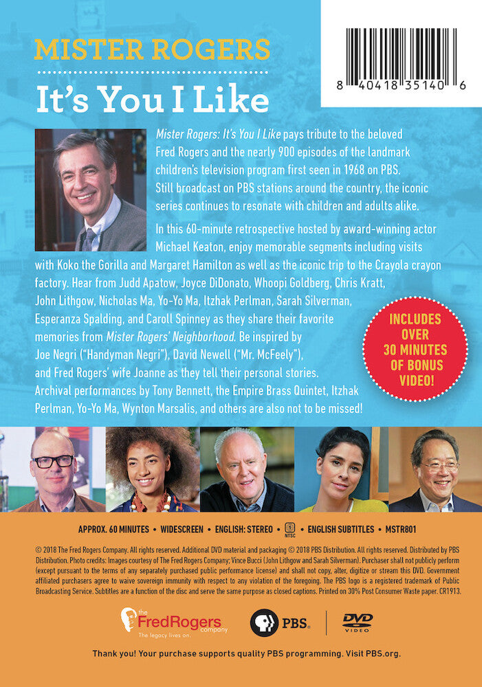Mister Rogers: It's You I Like - Back Panel - 