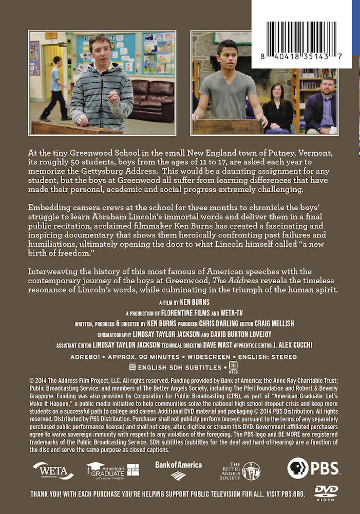 Ken Burns: The Address - Back Panel - 