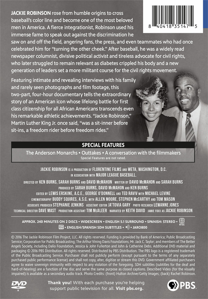 Ken Burns: Jackie Robinson - Back Panel - 