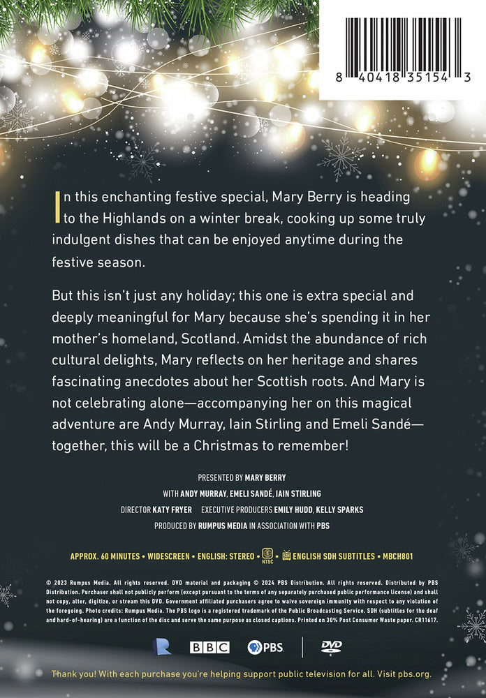 Mary Berry's Highland Christmas - Back Panel - 