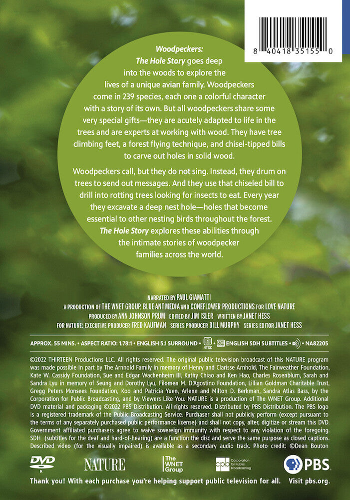Nature: Woodpeckers - The Hole Story - Back Panel - 