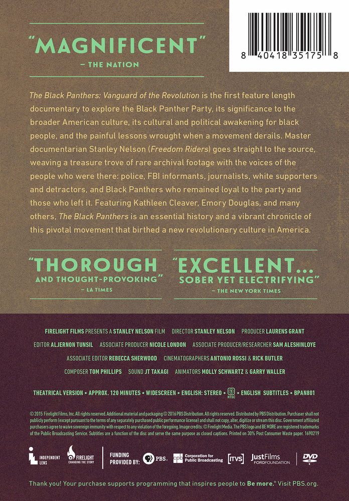 Independent Lens: The Black Panthers: Vanguard of the Revolution - Back Panel - 