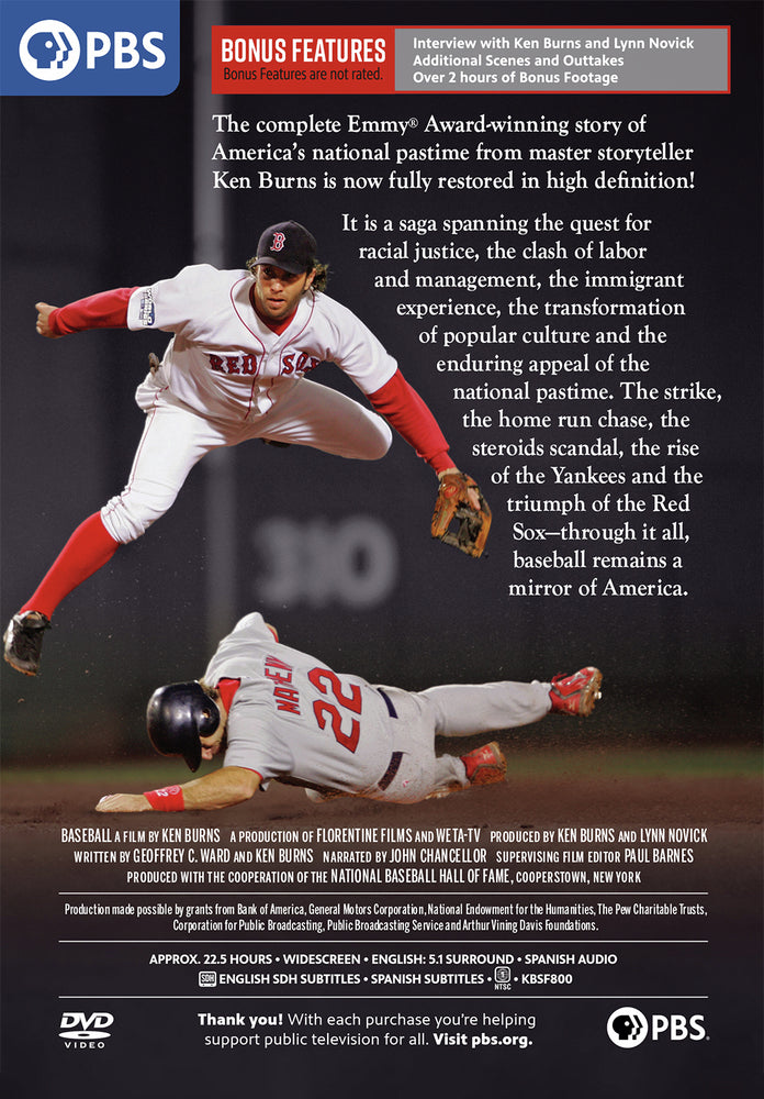 Baseball: A Film by Ken Burns (Fully Restored) - Back Panel - 
