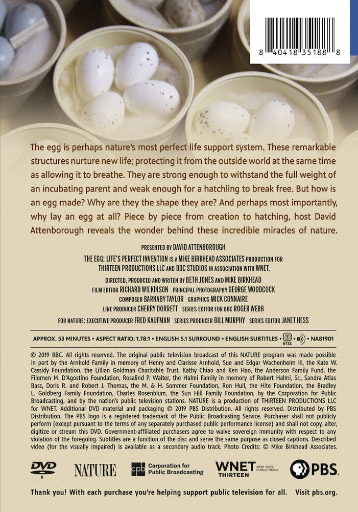Nature: The Egg - Life's Perfect Invention - Back Panel - 
