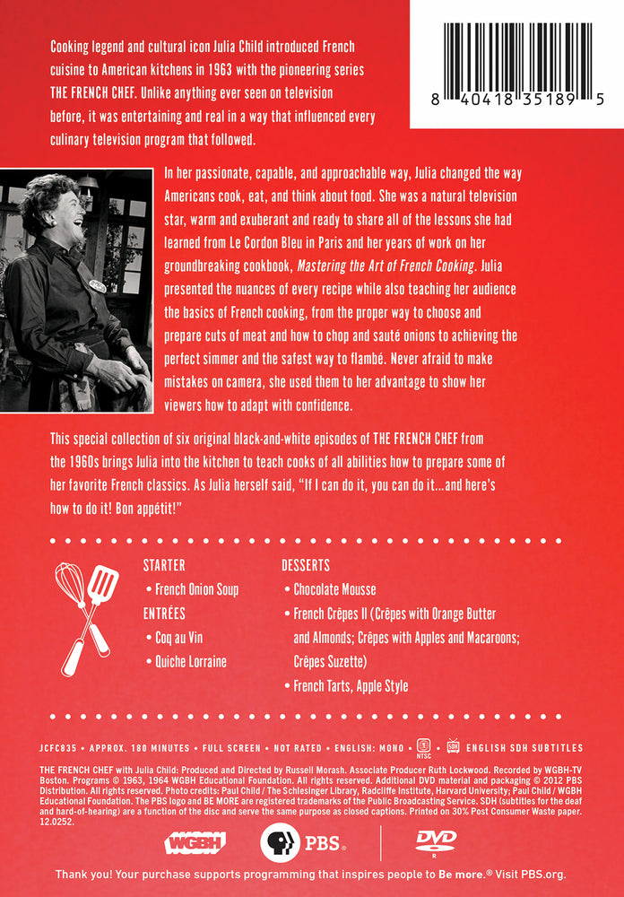 The French Chef: Julia Child's French Classics - Back Panel - 