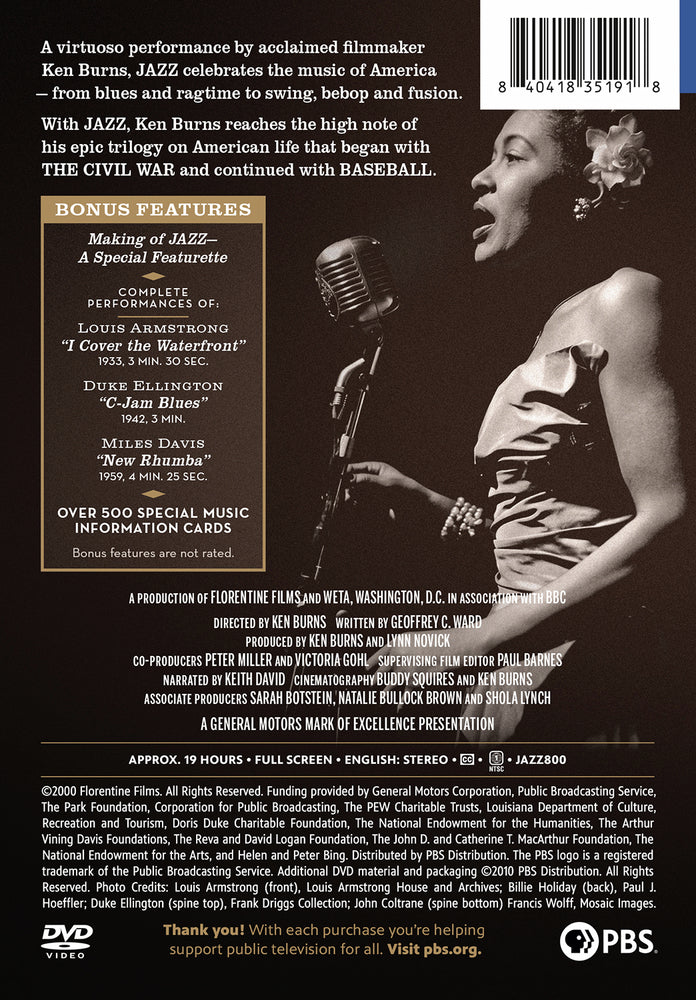 Ken Burns: Jazz - A Film by Ken Burns - Back Panel - 