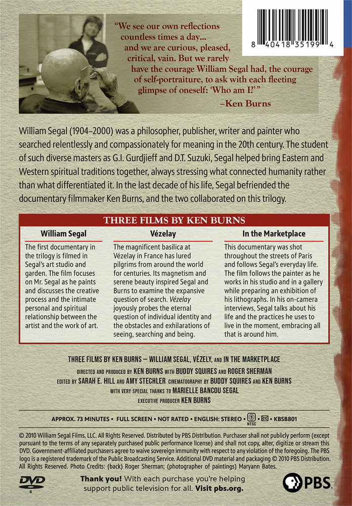 Ken Burns: Seeing, Searching, Being - William Segal - Back Panel - 
