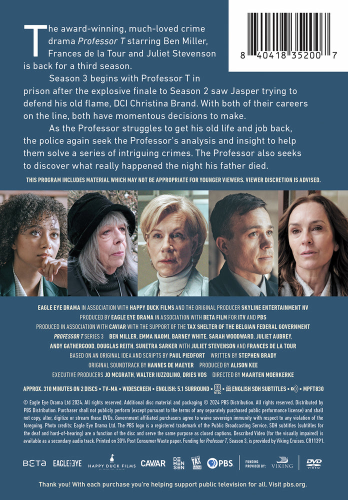 Professor T Season 3 - Back Panel - 