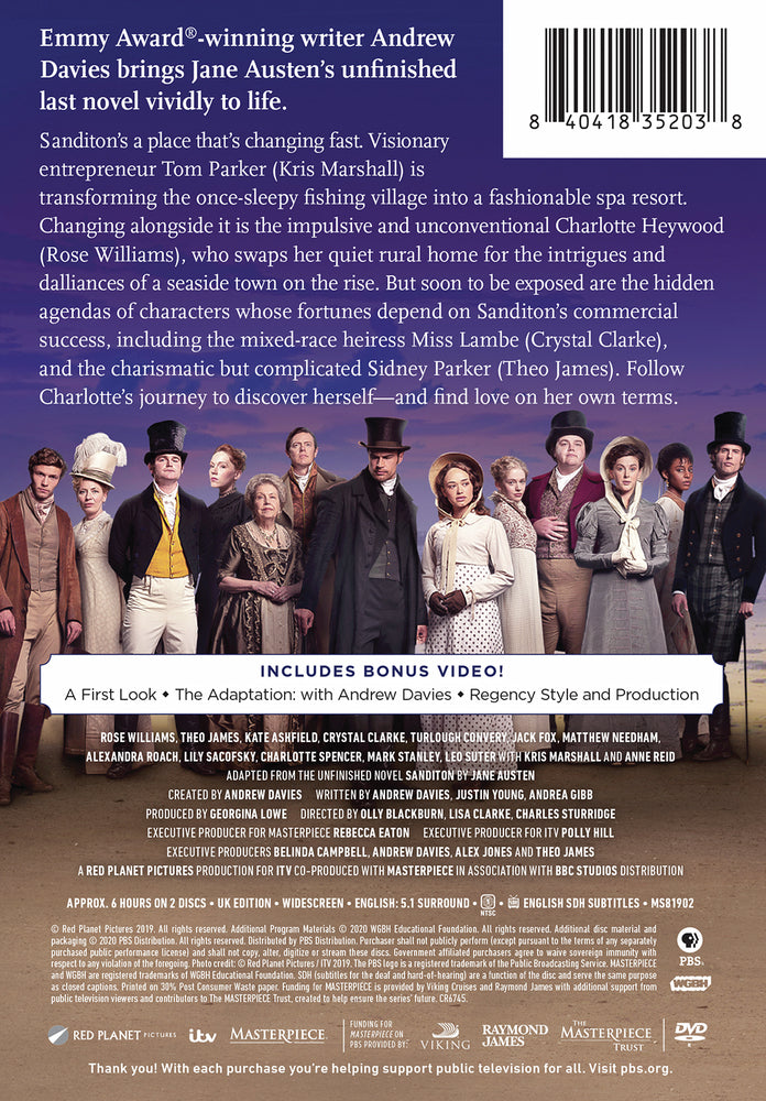 Masterpiece: Sanditon Season 1 - Back Panel - 