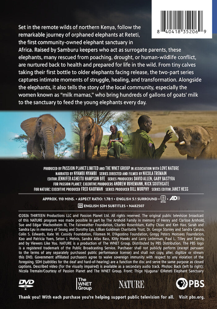 Nature: Becoming Elephant - The Orphans of Reteti - Back Panel - 