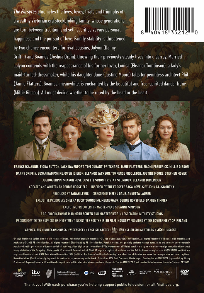 Masterpiece: The Forsytes Season 1 - Back Panel - 