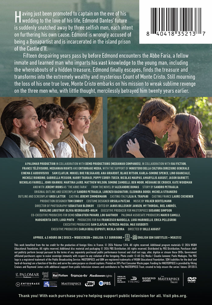 Masterpiece: The Count of Monte Cristo - Back Panel - 