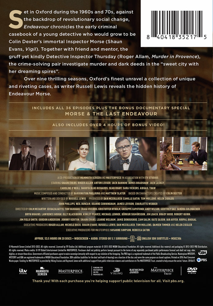 Masterpiece: Endeavour Complete Collection - Back Panel - 