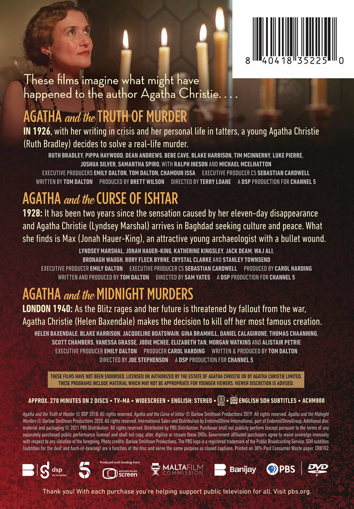 Triple Feature: Agatha and the Truth of Murder - Agatha and the Curse of Ishtar - Agatha and the Midnight Murders - Back Panel - 