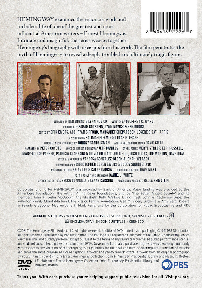 Hemingway: A Film by Ken Burns and Lynn Novick - Back Panel - 