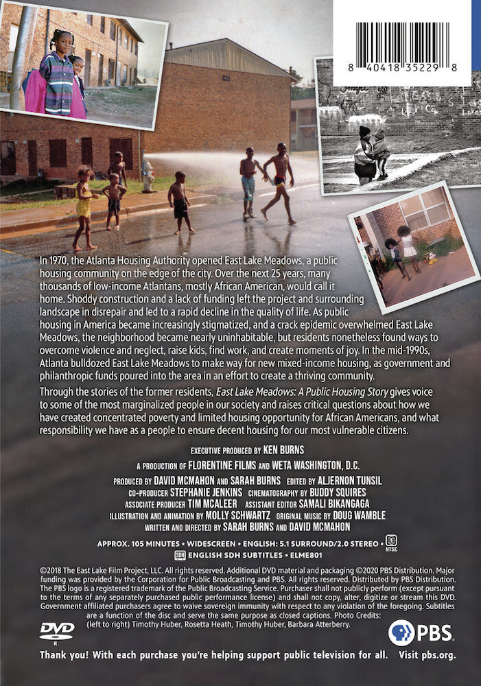 East Lake Meadows: A Public Housing Story: A Film by Sarah Burns & David McMahon and Presented by Ken Burns - Back Panel - 