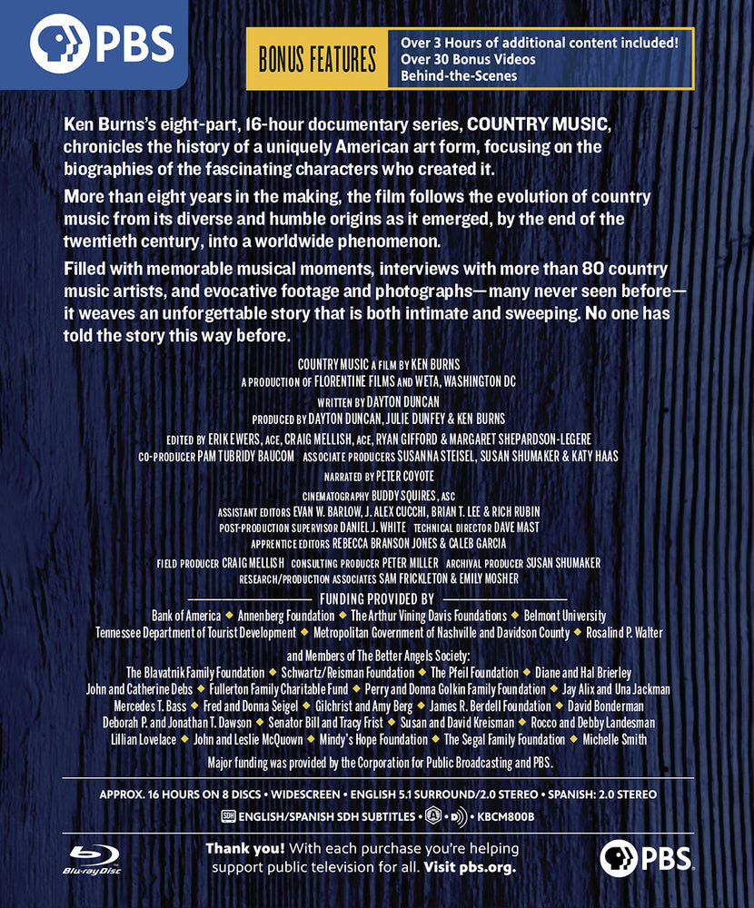 Country Music: A Film by Ken Burns [Blu-ray] - Back Panel - 