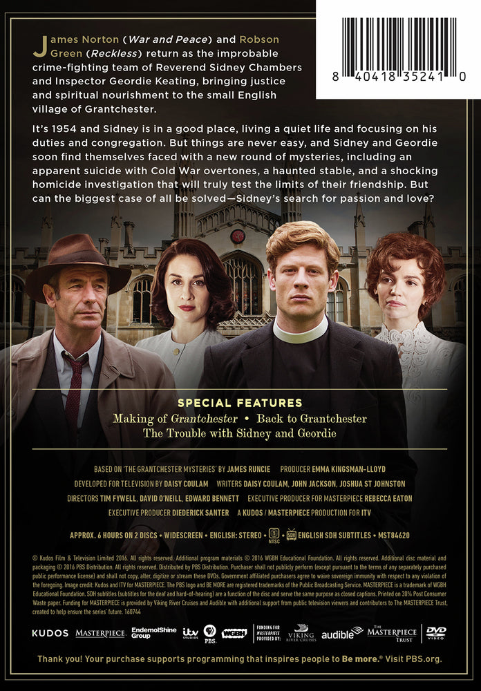 Masterpiece Mystery!: Grantchester, Season 2 - Back Panel - 