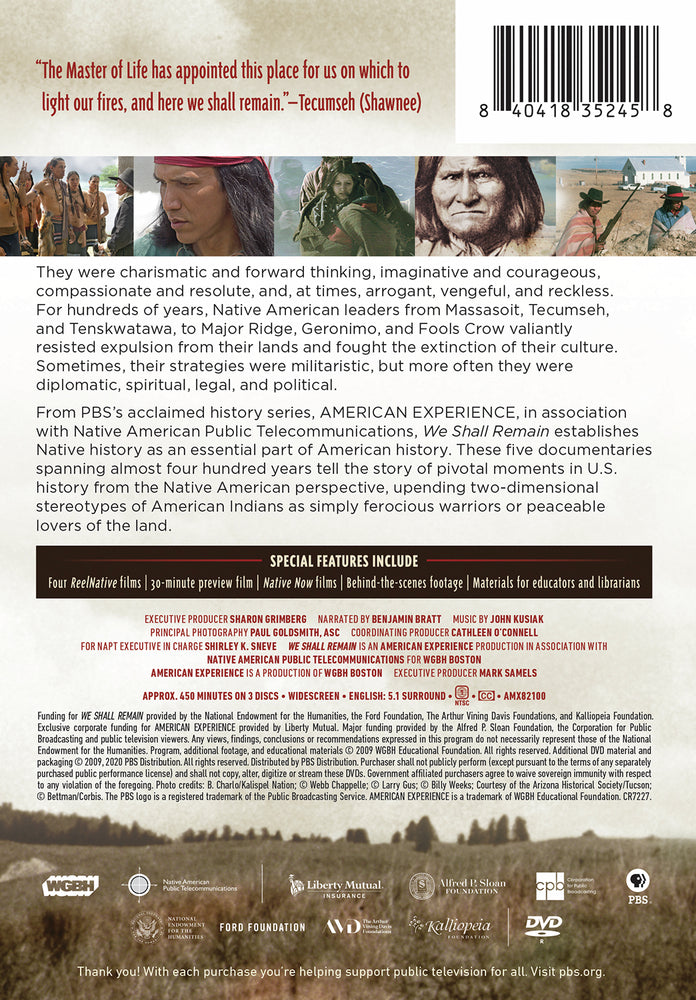 American Experience: We Shall Remain - Back Panel - 