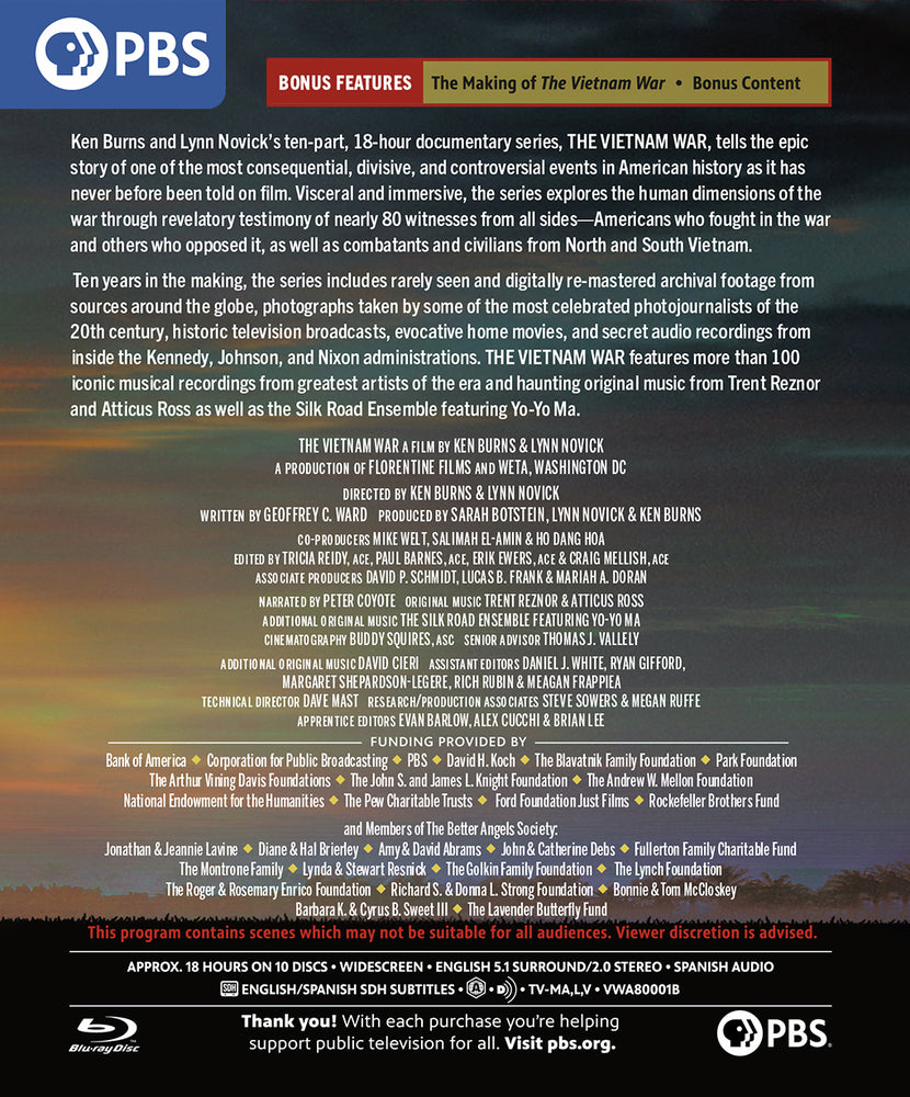 The Vietnam War: A Film by Ken Burns and Lynn Novick [Blu-ray] - Back Panel - 