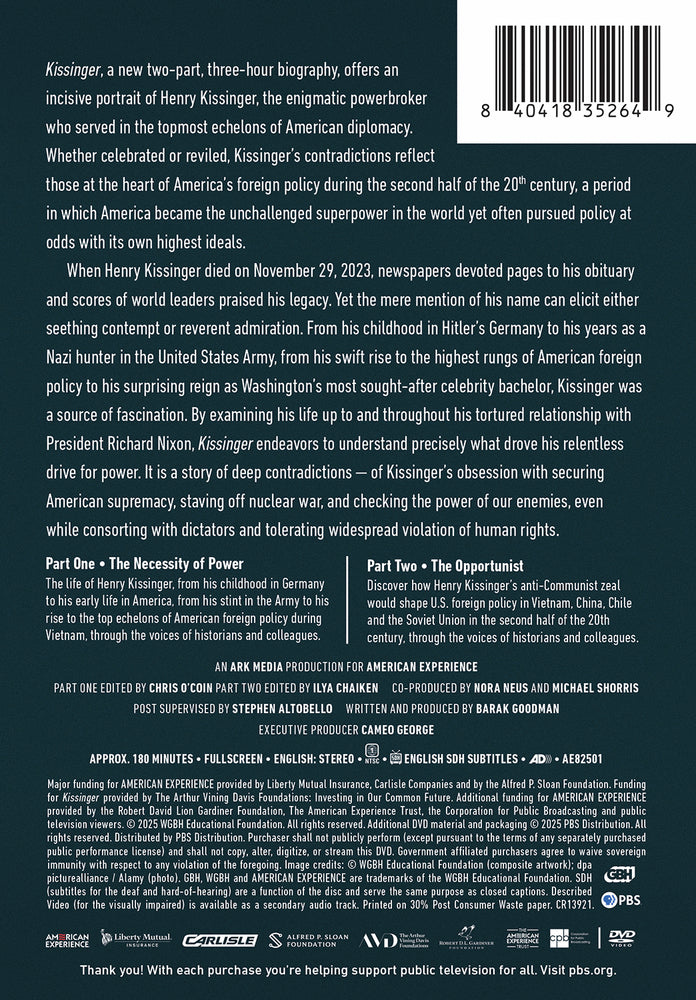 American Experience: Kissinger - Back Panel - 