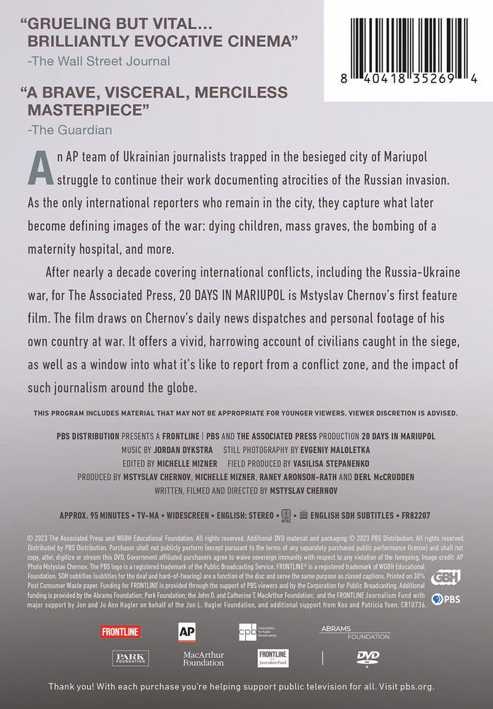 FRONTLINE: 20 Days in Mariupol - Back Panel - 