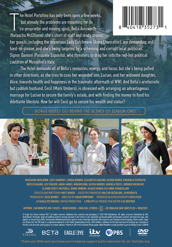 Hotel Portofino Season 1 - Back Panel - 