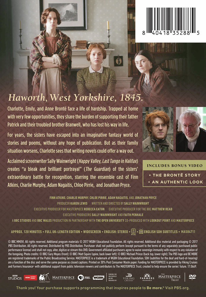 Masterpiece: To Walk Invisible: The Bronte Sisters - Back Panel - 