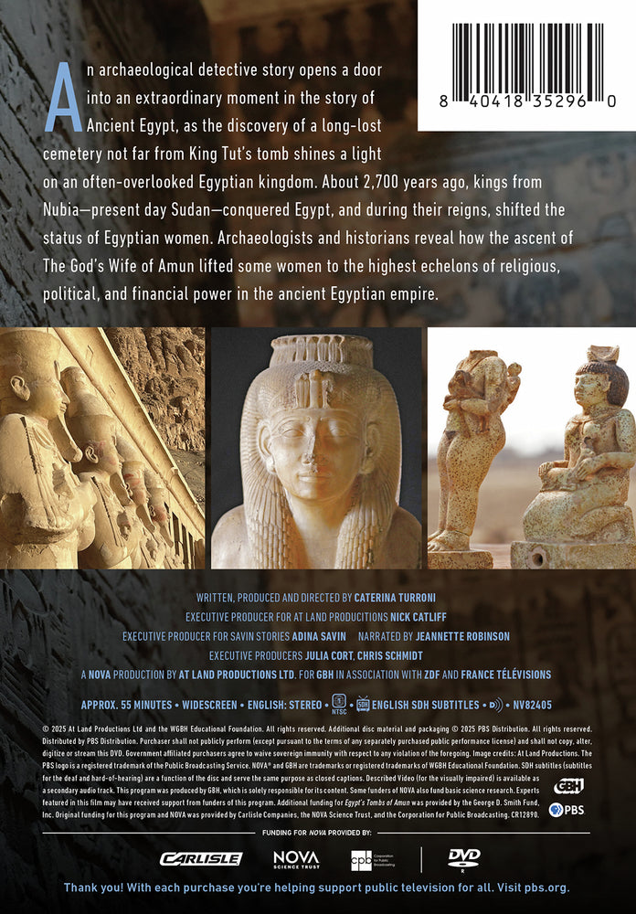 NOVA: Egypt's Tombs of Amun - Back Panel - 