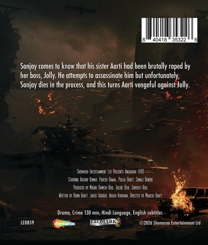 Angaaray 1998 [Blu-ray] - Back Panel - 