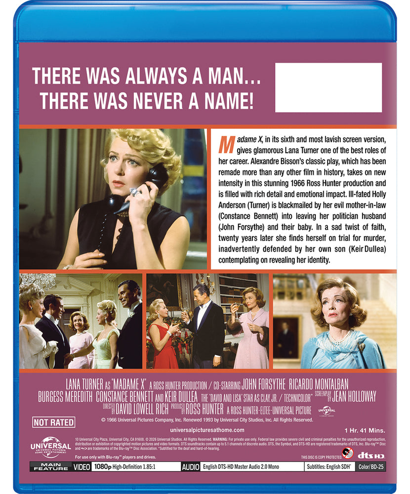 Madame X [Blu-ray] - Back Panel - 