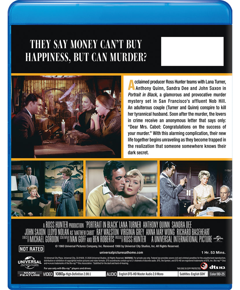 Portrait in Black [Blu-ray] - Back Panel - 