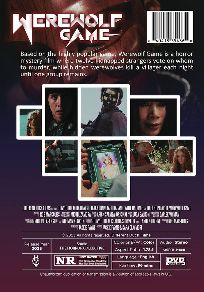 Werewolf Game - Back Panel - 