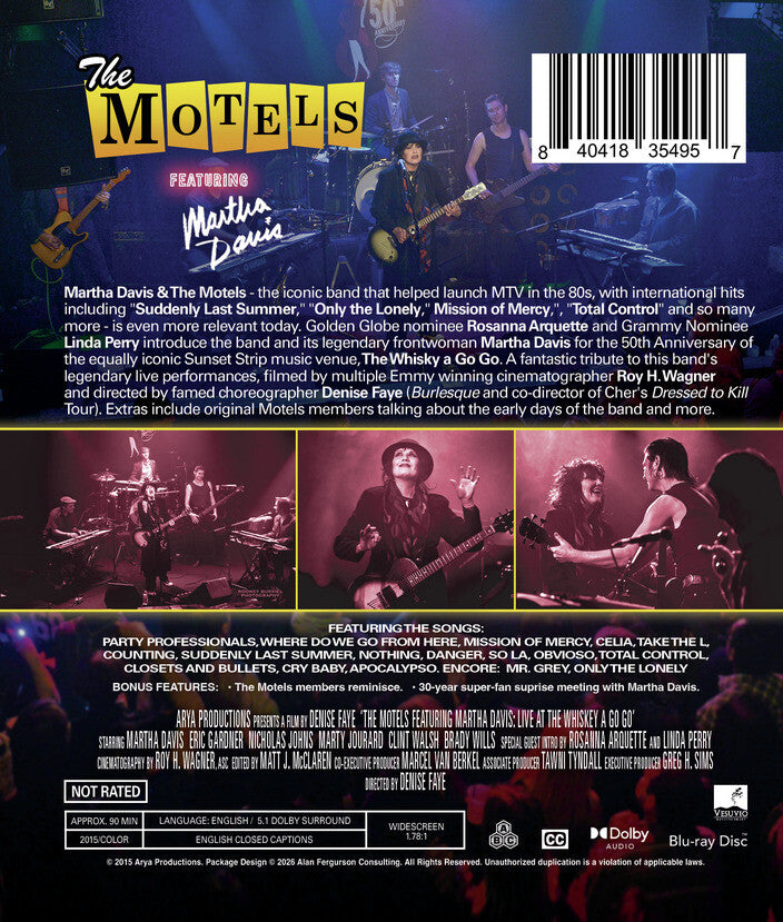 The Motels featuring Martha Davis: Live at the Whisky A Go Go [Blu-ray] - Back Panel - 