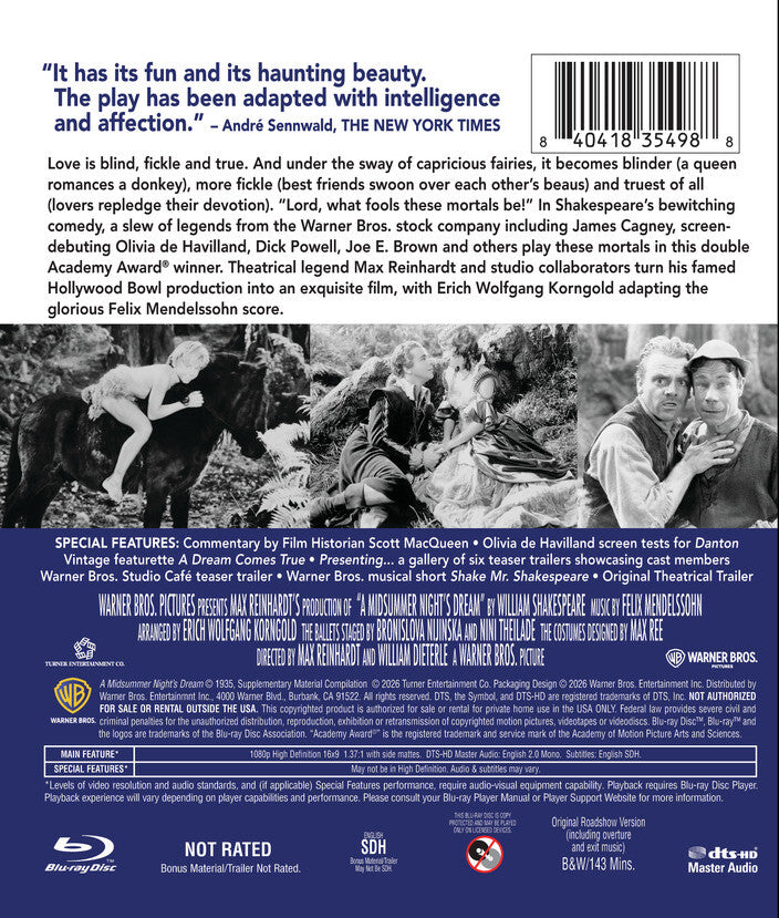 A Midsummer Night's Dream (1935) [Blu-ray] - Back Panel - 