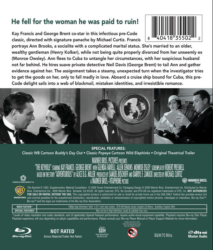 The Keyhole [Blu-ray] - Back Panel - 