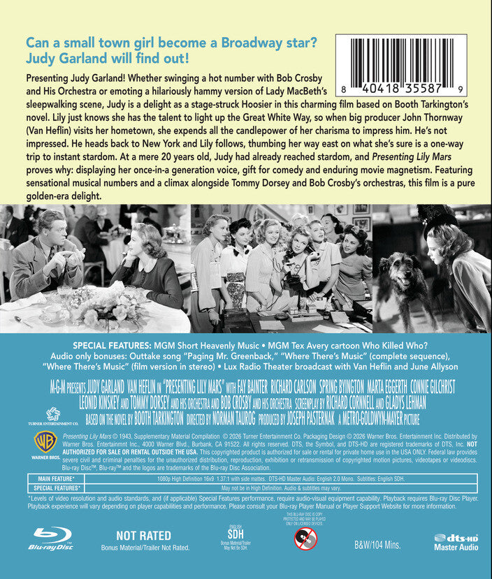 Presenting Lily Mars [Blu-ray] - Back Panel - 