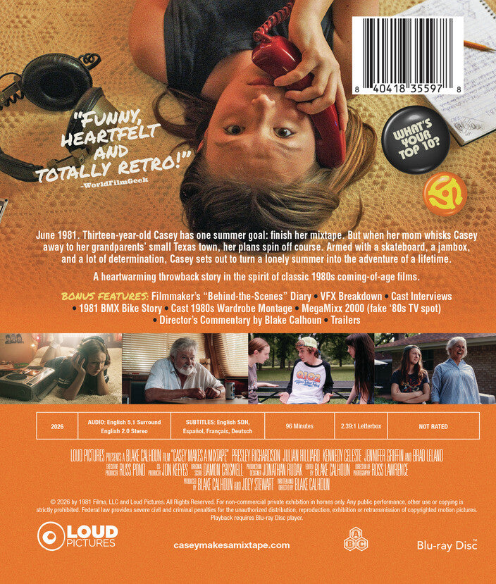 Casey Makes a Mixtape [Blu-ray] - Back Panel - 