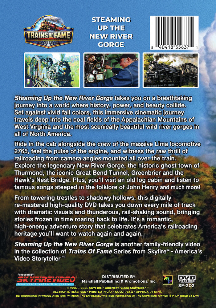 Trains Of Fame - Steaming Up The New River Gorge - Back Panel - 