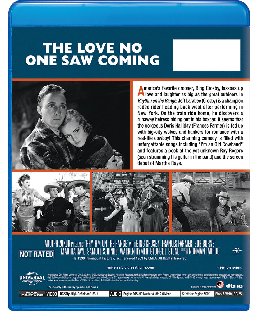 Rhythm on the Range [Blu-ray] - Back Panel - 