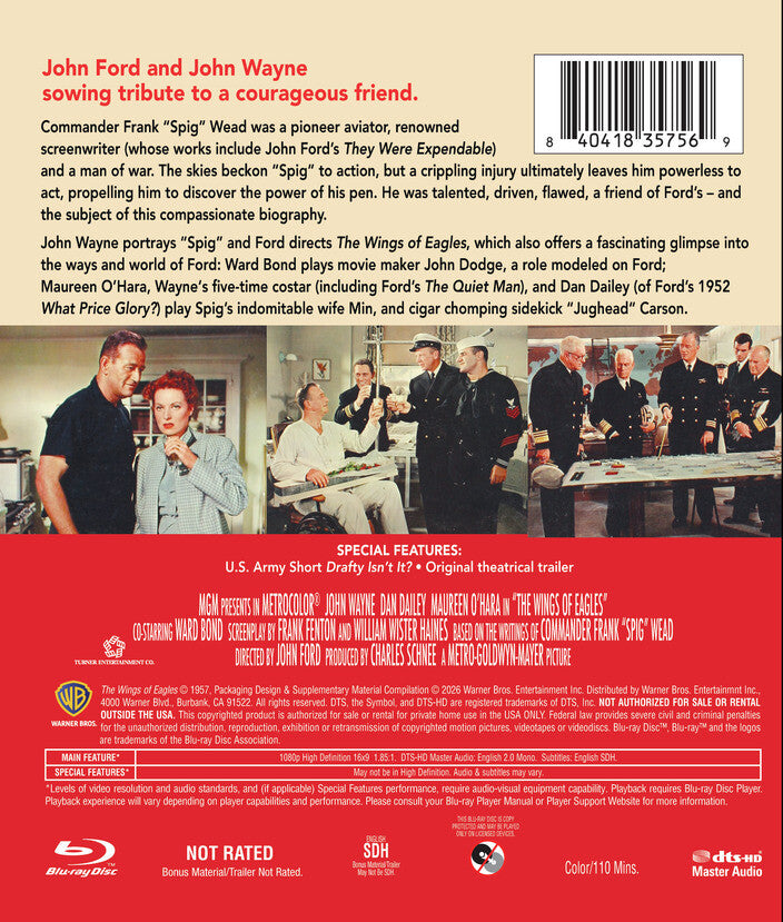 The Wings of Eagles [Blu-ray] - Back Panel - 