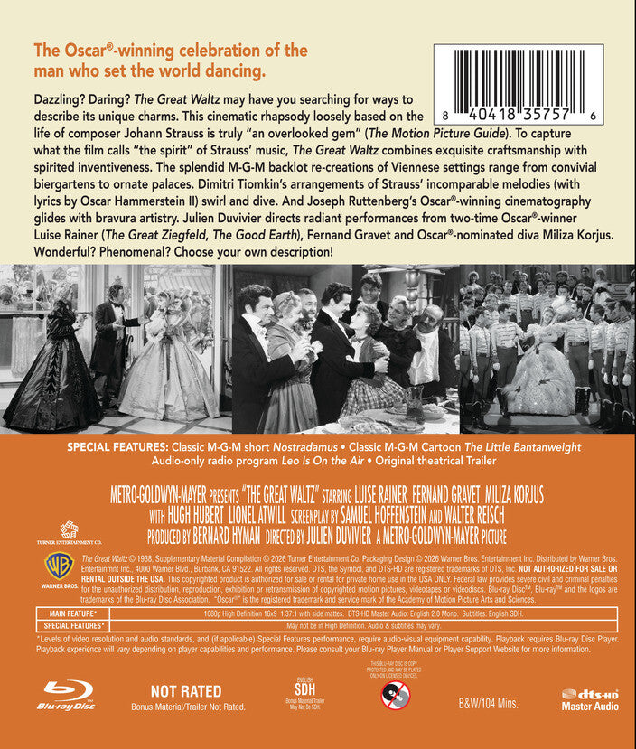 The Great Waltz [Blu-ray] - Back Panel - 