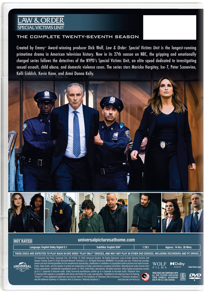 Law & Order: Special Victims Unit - Season 27 - Back Panel - 