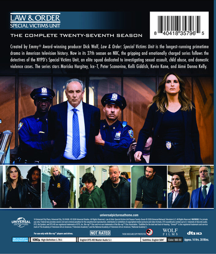 Law & Order: Special Victims Unit - Season 27 [Blu-ray] - Back Panel - 