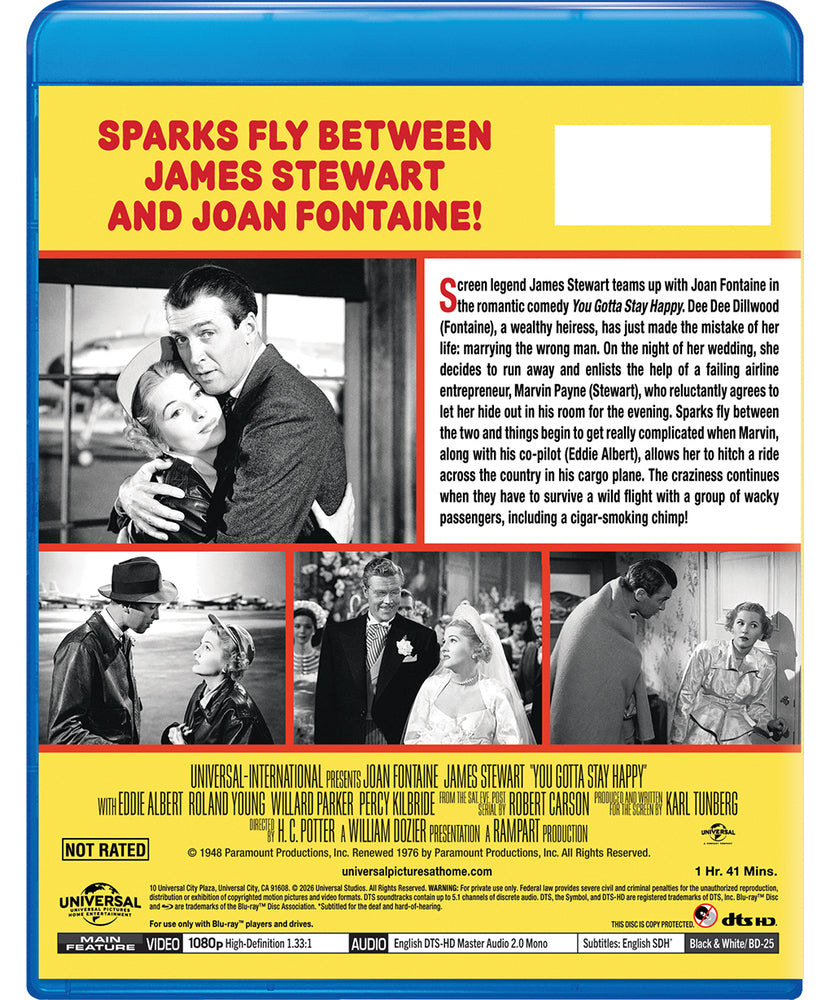 You Gotta Stay Happy [Blu-ray] - Back Panel - 