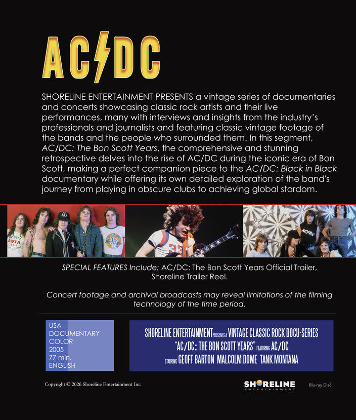 AC/DC: The Bon Scott Years [Blu-ray] - Back Panel - 
