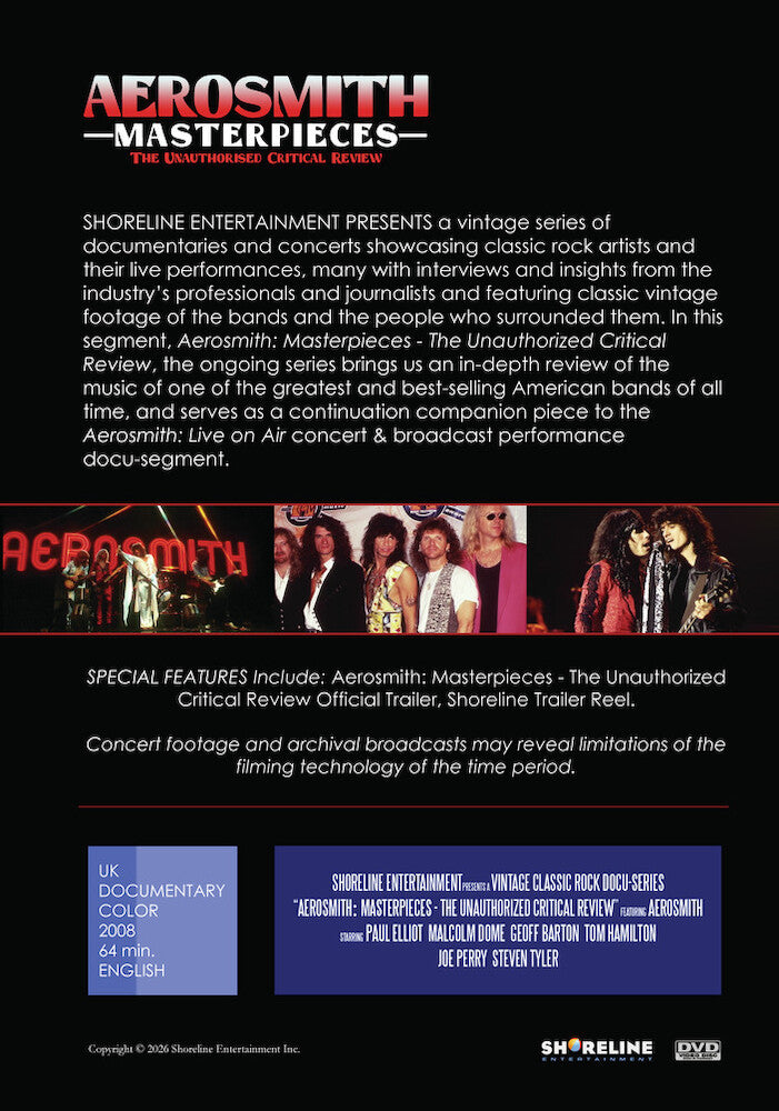 Aerosmith: Masterpieces - The Unauthorized Critical Review - Back Panel - 
