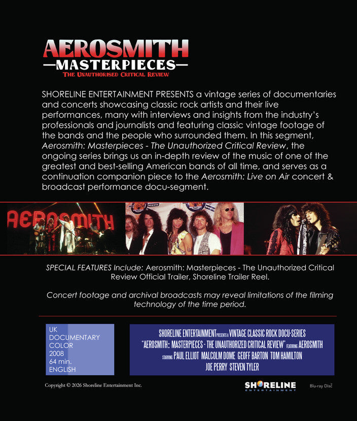Aerosmith: Masterpieces - The Unauthorized Critical Review [Blu-ray] - Back Panel - 
